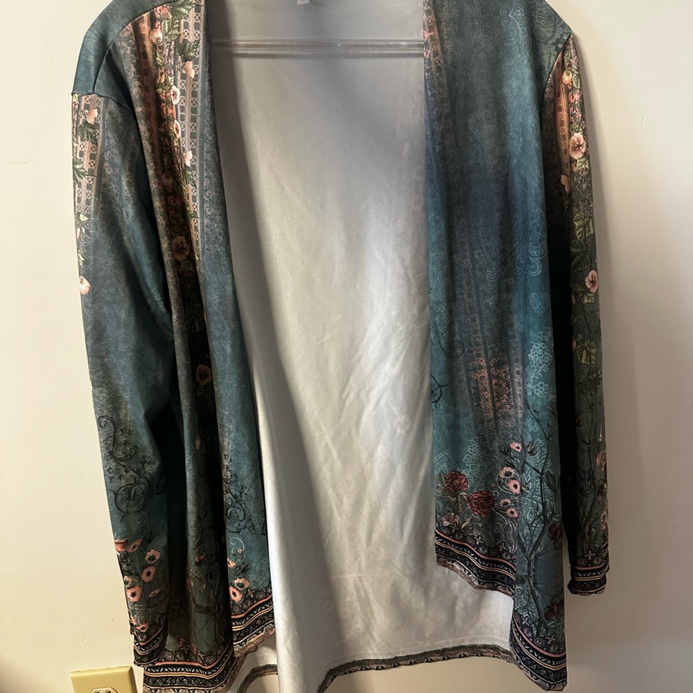 Floral Open Front Kimono Cardigan